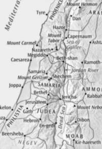 Monochrome atlas map with shaded relief, dark settlement dots, italic hydrographic and mountain labels, and uppercase letter-spaced region names.