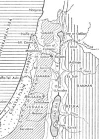 Monochrome flat map with hand-lettered labels; area distinctions rely on hatching, stippling, dashed boundaries, and ruled water patterns rather than multiple ink colors.