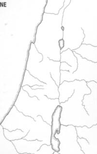 Single-color outline map with dark gray boundary, coastline, inland-water, and river linework on a white surface.