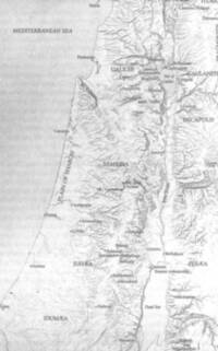 Monochrome grayscale atlas map with white land, stippled gray Mediterranean water, dark gray labels, thin route lines, and manual shaded relief.