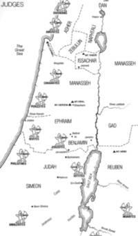 Monochrome flat map with white ground, black labels, black dashed tribal boundaries, black river lines, and decorative line-art people-group markers.