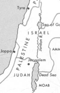 Monochrome atlas style with gray halftone water, white land, dark sans-serif labels, filled-dot city symbols, and illustrated hill texture.